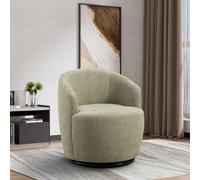 Fauteuil pivotant confortable en boucle - Fauteuil rembourré en Sherpa pour lecture, salon, chambre, bureau et club - Motif fourrure d'ours blanc confortable