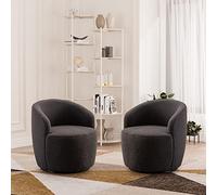 Fauteuil pivotant confortable en boucle - Fauteuil rembourré en Sherpa pour lecture, salon, chambre, bureau et club - Motif fourrure d'ours blanc confortable