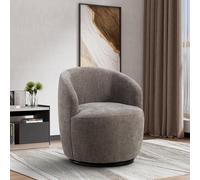 Fauteuil pivotant confortable en boucle - Fauteuil rembourré en Sherpa pour lecture, salon, chambre, bureau et club - Motif fourrure d'ours blanc confortable