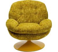 Kare Fauteuil pivotant Design Cosy, Jaune, 84 x 81 x 83 cm, Hauteur d'assise 46 cm, pivotant à 360 °, Fauteuil, siège, Salon