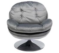 Fauteuil pivotant Cosy velours gris Kare Design