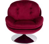 Fauteuil pivotant Cosy velours rouge Kare Design