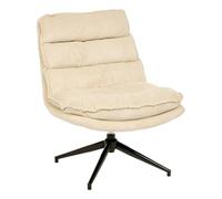 Atmosphera – Fauteuil pivotant Harper en tissu beige L74,5 x l64 x H87 cm