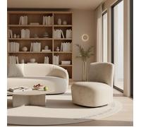 Fauteuil pivotant de salon Joya, Beige