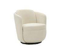 Mauro Ferretti Fauteuil pivotant Torino tissu rembourré cadre en fer 75 x 70 x 72 cm crème