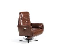Fauteuil pivotant double relax en cuir 5056C, 79 x 83/163 x 108 cm. -