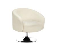 Atmosphera - Fauteuil pivotant en bouclette EDITH - Blanc - EDITH G