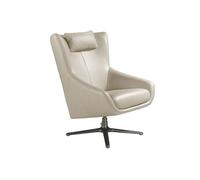 Fauteuil pivotant en cuir gris 5090C, 76 x 90 x 100 cm. -