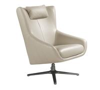 Fauteuil Pivotant En Cuir Gris Taupe Gris