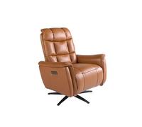 Fauteuil pivotant en cuir marron