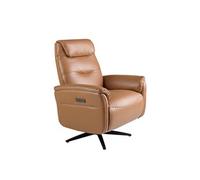 Fauteuil pivotant en cuir marron 5115C, 78 x 96/158 x 105