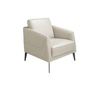 Fauteuil pivotant en cuir noir et acier 5094C, 78 x 80 x 82 cm. -