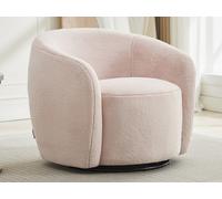 Fauteuil pivotant en fausse fourrure rose VEREIDE