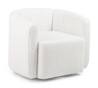 Fauteuil Pivotant en Forme de Baril-GIANTEX-Tissu Sherpa avec Dossier Courbé, Accoudoirs et Assise Large-pour Salon, Chambre