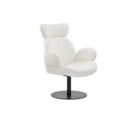 Fauteuil pivotant en tissu bouclette blanc ATORCO