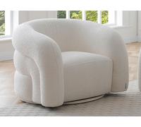 Fauteuil pivotant en tissu bouclette blanc LAPIOTA de Maison Céphy