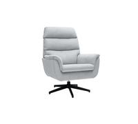 Fauteuil pivotant en tissu chenille gris et métal noir JONAH