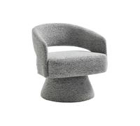 Vente-unique - Fauteuil pivotant en Tissu Chenille Gris FEDOTE
