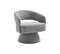 Fauteuil pivotant en tissu chenille gris FEDOTE