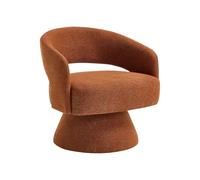 Vente-unique - Fauteuil pivotant en Tissu Chenille Terracotta FEDOTE