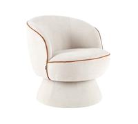 Fauteuil pivotant en tissu écru Smash - Oviala