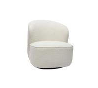 Fauteuil design pivotant en tissu effet laine bouclée blanc AMBER
