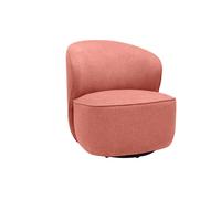 Fauteuil design pivotant en tissu effet velours texturé terracotta AMBER