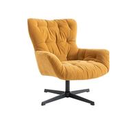Fauteuil pivotant en tissu jaune OPHELIE