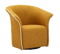 Fauteuil pivotant en tissu moutarde cm 83,5x66x80