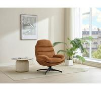 Fauteuil pivotant en tissu terracotta LIZUTA