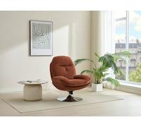 Fauteuil pivotant en tissu texturé terracotta ILMACA