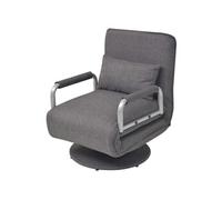 vidaXL Fauteuil pivotant et canapé-lit Gris foncé Tissu