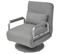 vidaXL – Fauteuil pivotant et canapé-lit – Tissu Gris clair – 1 place – Modulable