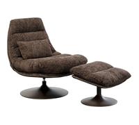 Fauteuil pivotant et repose-pieds Montreal marron Kare Design