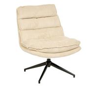 Atmosphera – Fauteuil pivotant Harper en tissu beige L74,5 x l64 x H87 cm