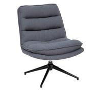 Atmosphera Fauteuil pivotant Harper Rotatif 360° L75×P64×H87 cm Assise confortable Gris