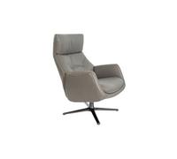 Fauteuil Pivotant Inclinable En Cuir Gris Gris