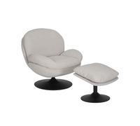 Fauteuil pivotant Isobel tissu lin blanc cassé - Livin24 - Scandinave - Moderne - Relaxation