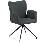 Fauteuil pivotant Laura avec accoudoirs, gris, rembourré