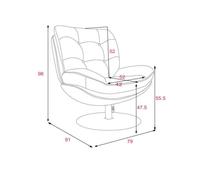 AMADEUS Fauteuil pivotant Magnum Pied Noir