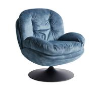 Fauteuil pivotant NOLVIK Velours Bleu foncé