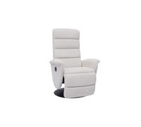 Fauteuil pivotant relax manuel en tissu chenille beige NELSON