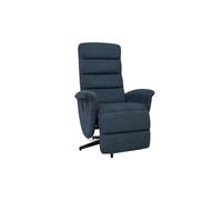 Miliboo Fauteuil pivotant Relax Manuel en Tissu Chenille Bleu foncé Nelson