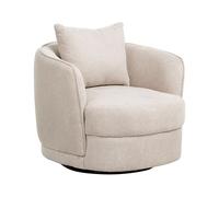 Fauteuil Pivotant Rétro Glam en Tissu avec Coussin Beige Clair Andalen