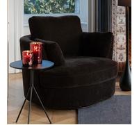 Paris Prix Fauteuil pivotant Swiv 109 cm en tissu 109×100×89 cm Marron foncé