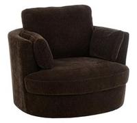 Paris Prix Fauteuil pivotant Swiv 109 cm en tissu 109×100×89 cm Marron foncé