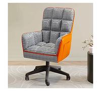 Fauteuil pivotant simple, chaise d'ordinateur, chaise de bureau, chaise de coiffeuse avec roulettes, fauteuils rembourrés en tissu à dossier haut, chaise de salon, chaise de lecture pour salon