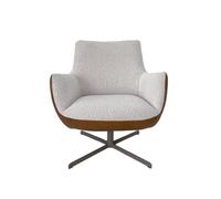 Fauteuil pivotant Stella cuir/bouclette cognac/beige - Livin24 - Scandinave - Moderne - Relaxation