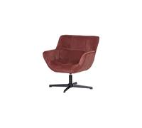 Fauteuil pivotant velours mat brun/rouge WIBO