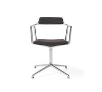 Fauteuil Pivotant Vipp 452 Édition Spéciale avec Patins de Sol, Coloris Tide/Marron Foncé